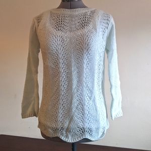 Delicate, knit lace mohair blend sweater